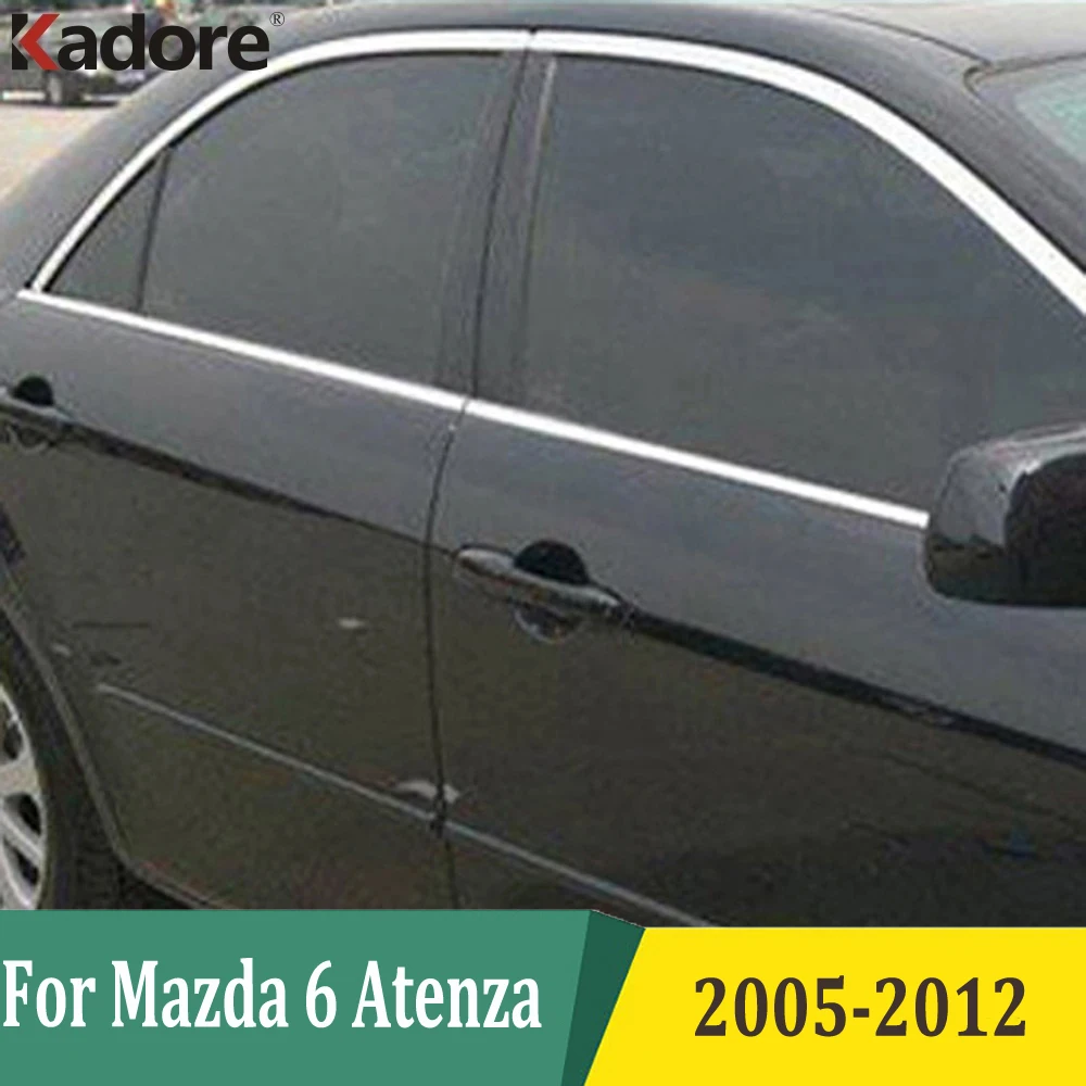 

For Mazda 6 M6 2005 2006 2007 2008 2009 2010 2011 2012 Window Molding Strip Cover Trim Door Window Sticker Stainless Steel