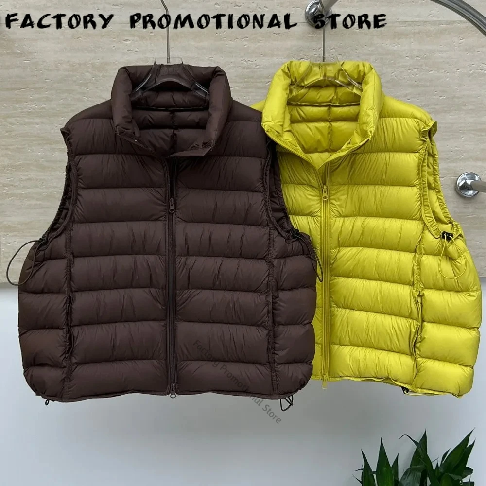 Women's Parka Sleeveless Down Jacket Women's Warm Vest Women's Lightweight Down Padding Stand Collar Zipper Jacket Female