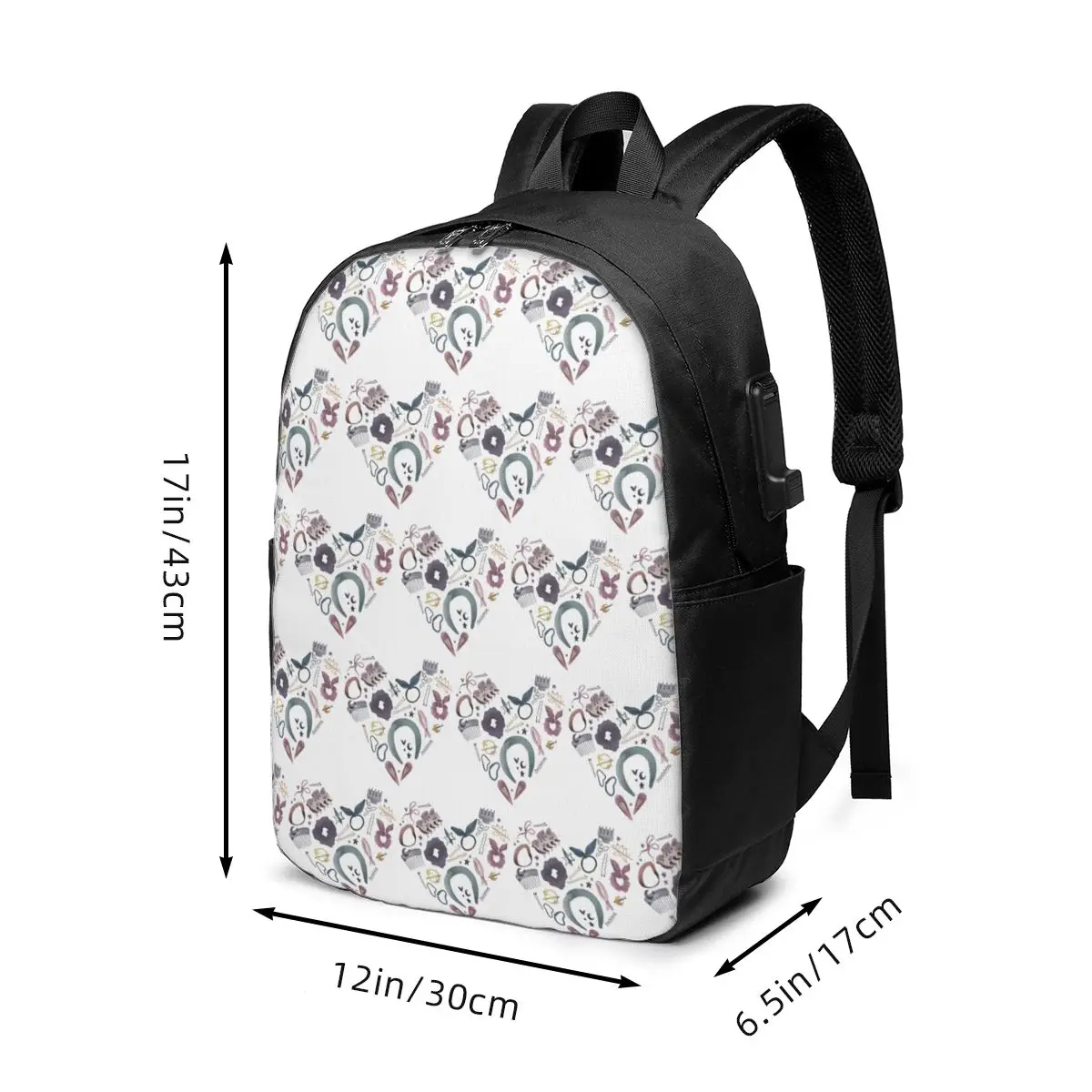 Hair Stuff Clip And Headband Pattern Backpack Travel Notebook Bag Computer College Student School Bag Laptop Shoulder Bags