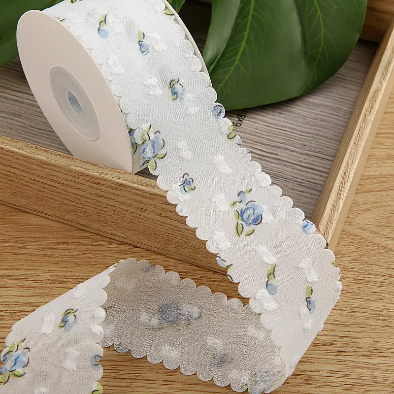 1 Meter Lace Trim Double Velvet Dot Chiffon Tape Diy Flower Decoration Bow Hair Sewing Accessories Material Webbing Fabric