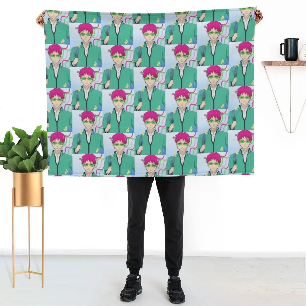 Saiki K anime. Throw Blanket Machine Washable Soft Warm Blanket