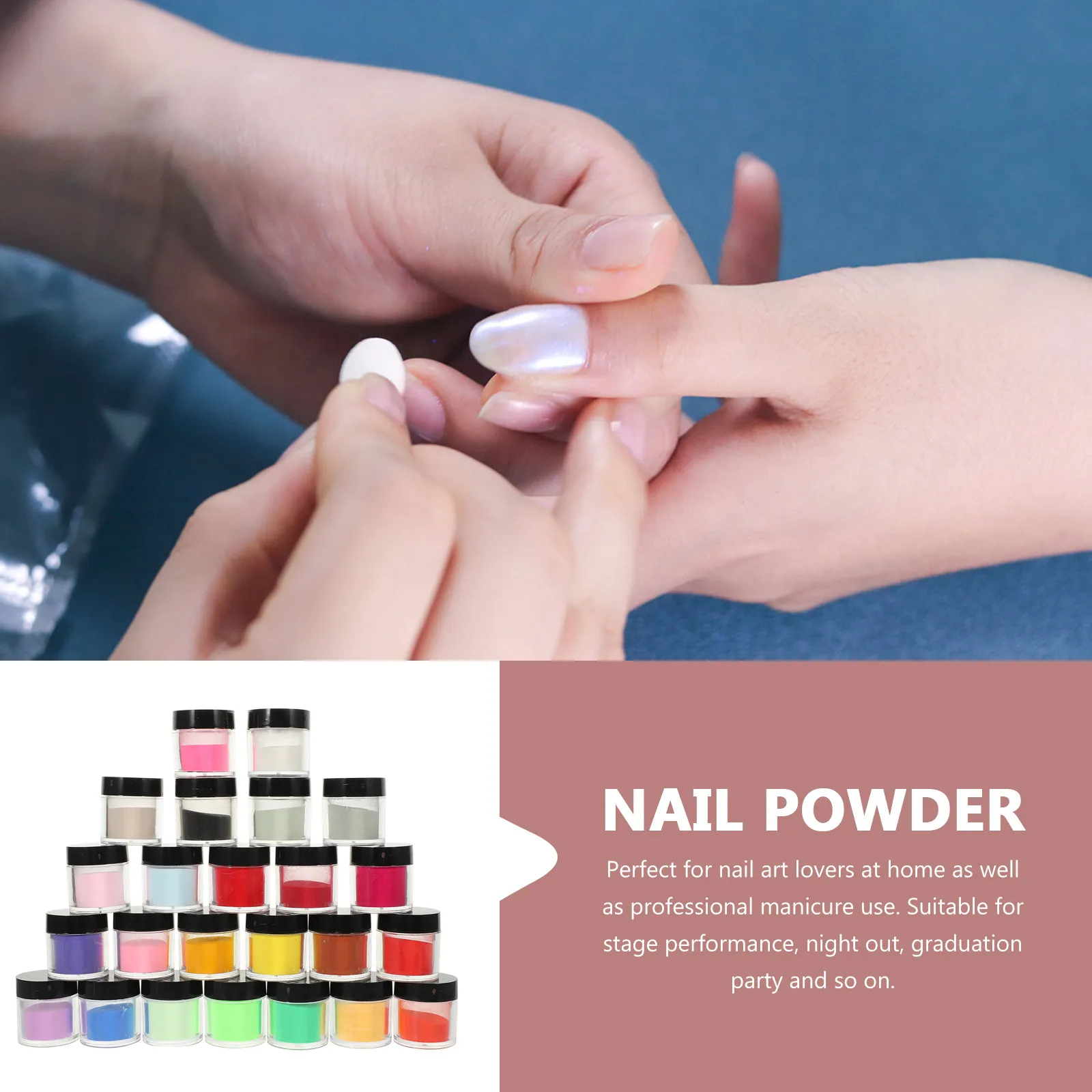 24 Boxes Crystal Nail Carving Powders Premium Durable Nail Pigment Powder Professional Manicure Pigment Powder for Nails
