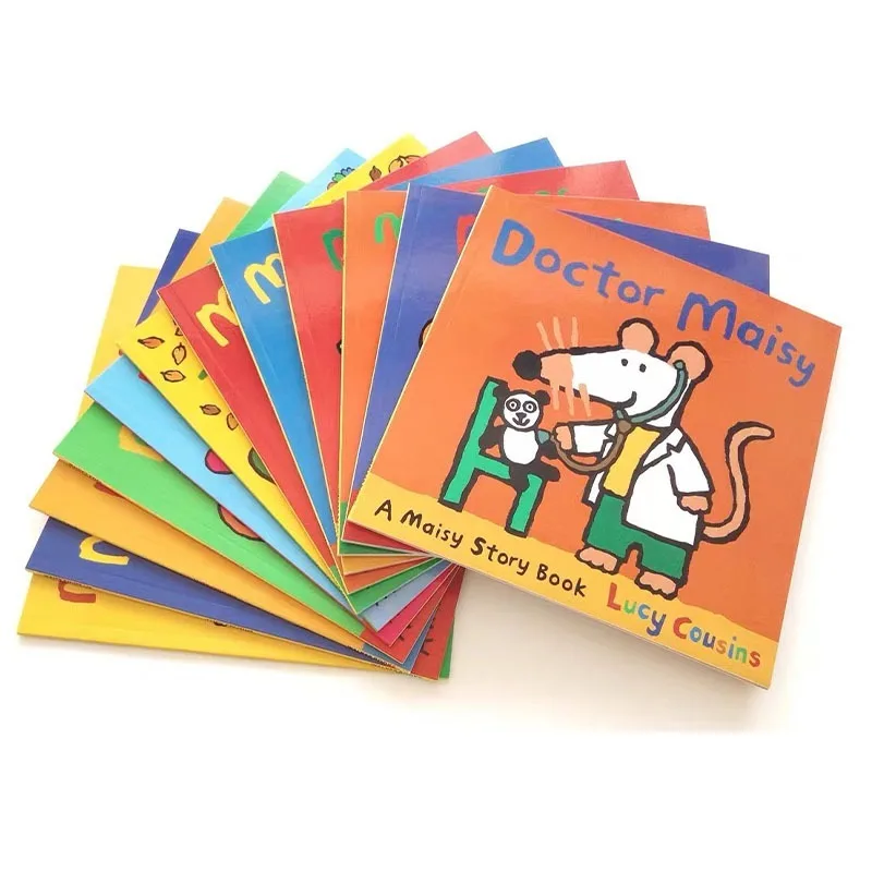 

12 Books/Set Maisy Swim Bag Wave Mice Mouse English Picture Book Children Story Book Sticker Book IQ EQ Training