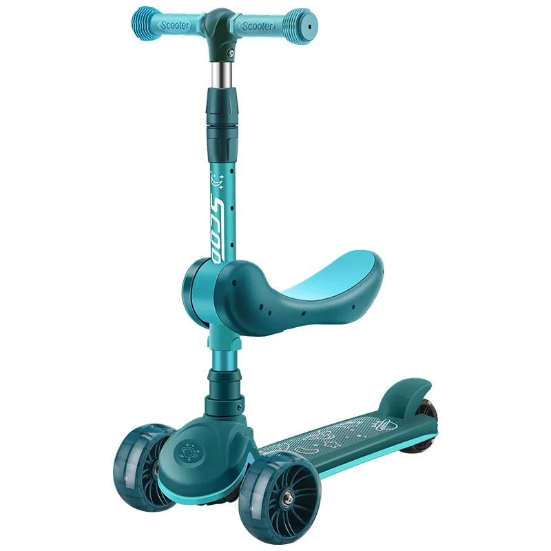 Children\'s Scooter Wholesale 2-12 Years Old Can Sit Perambulator Music Three Four-Wheel Scooter Scooter Children