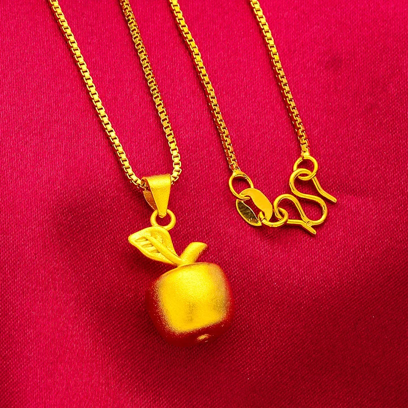 

24K Gold AU999 Fruit Necklace Women's - Premium understated design, fresh style, vibrant for young women
