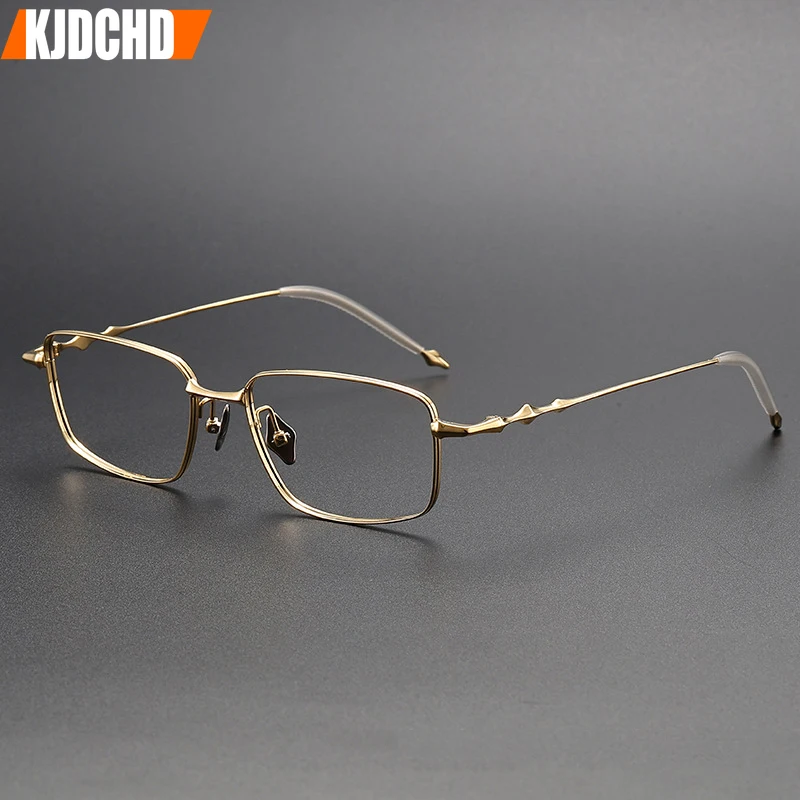 KJDCHD Designer Titanium Prescription Glasses Frames Men Women Vintage Business Computer Eyeglass Frame Rectangle Eyewear