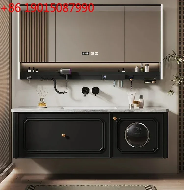 

Французский ретро-шкаф для ванной комнаты: тумба под раковину с функцией стирки и сушки, многофункциональный зеркальный шкаф SSS