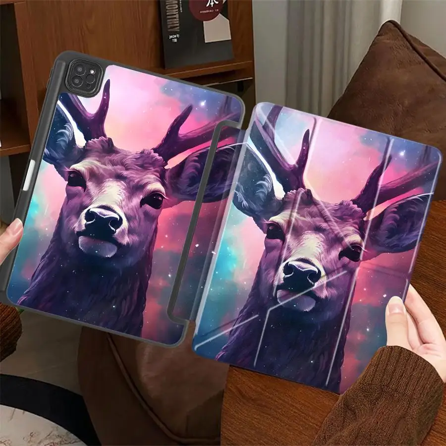 

Чехол для планшета с рисунком оленя для iPad Air 4 5 M3 M2 M4 11 дюймов, Mini 6 7 Pro 2025, Pro 11th 10th 9th 8th 7th, 12.9 дюймов, с держателем