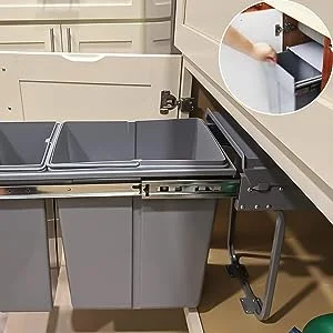 Kitchen cabinet built-in pull out trash can trash can pull out kitchen soft close slide