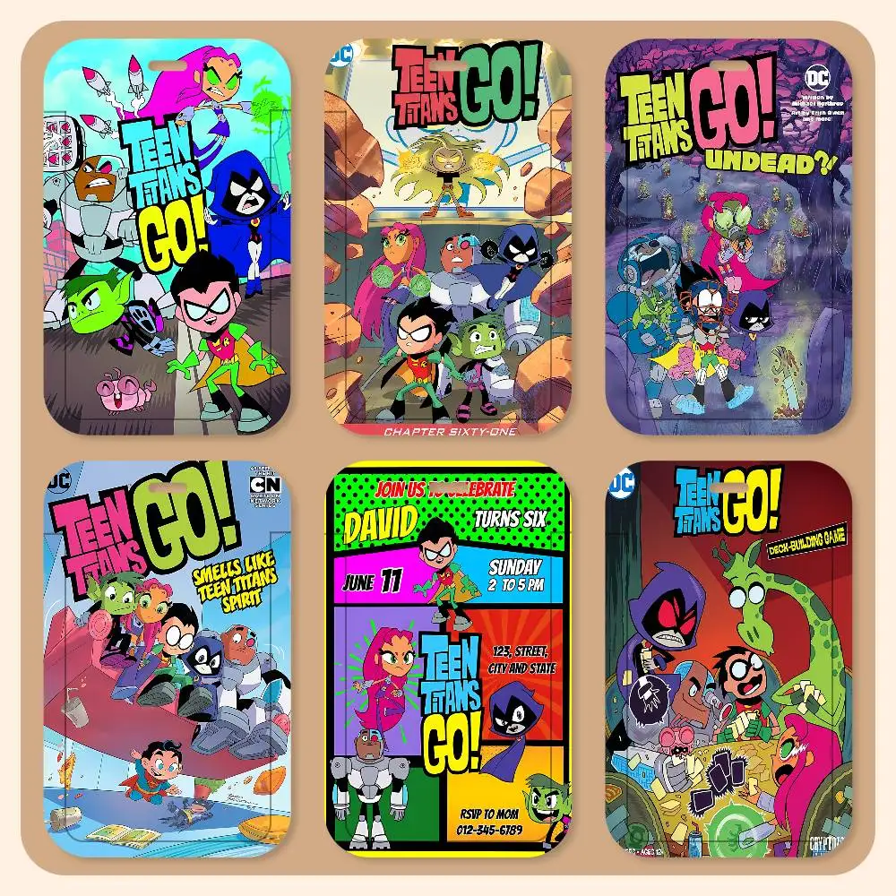 

Cartoon T-TEEN-TITAN G-GO Lanyard Card Holders Student ID Card Holders Neckband Card Holders Access Control Accessories Gifts