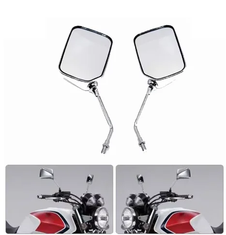 

Universal Moped Motorcycle Mirrors Rearview Custom Motorbike Chrome M10 for CM CB CG Series CB400 CB750 CB1000 CB1300 EJ VT250