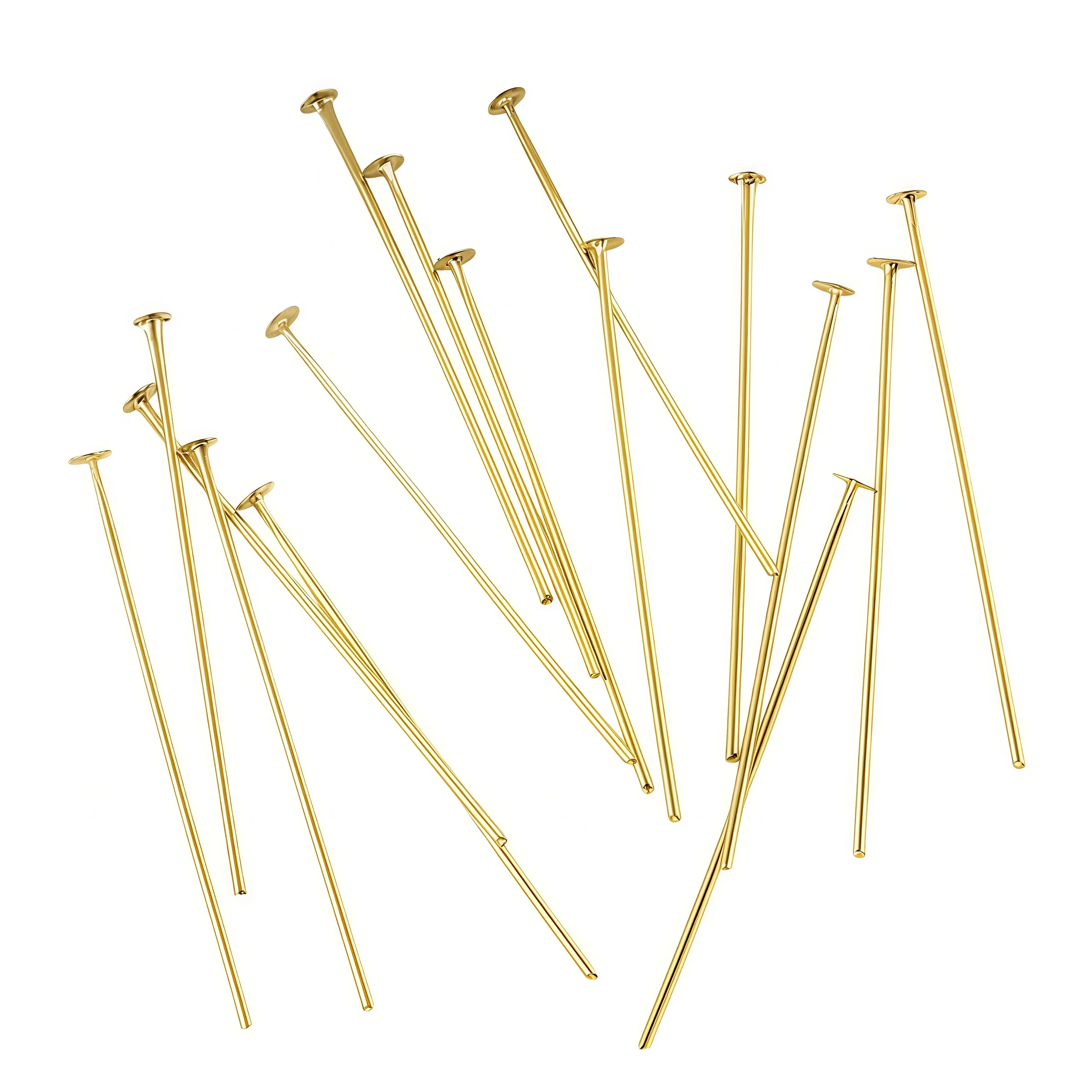 20/50Pcs,T-shaped Pins Flat-Head Pins Gold-Plated Brass DIY Handmade Beading Connecting Pins Jewelry Accessories Wholesale:PZ97