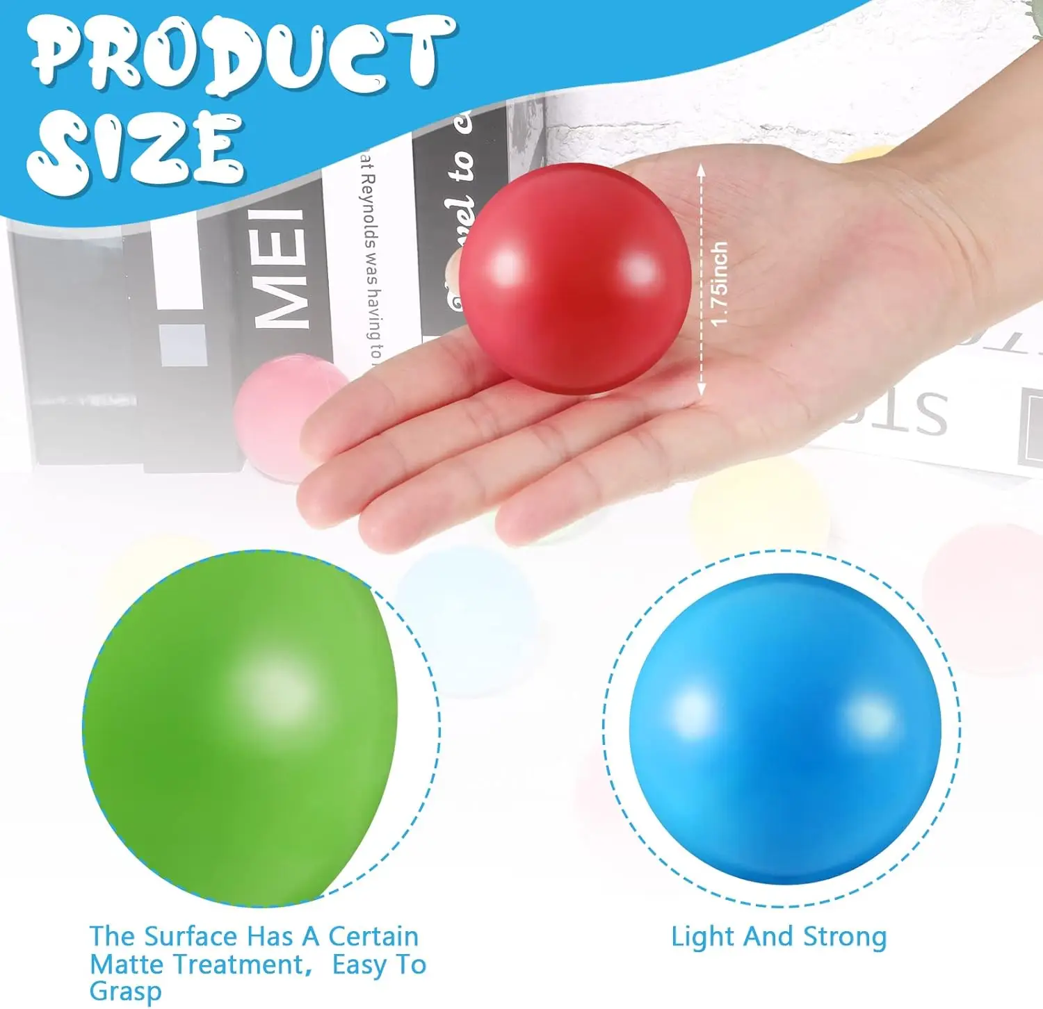 Boules de remplacement en plastique multicolores, 6 pièces, petites boules de jouet Popper pour Bulldozer, 1.75 pouces, souples, anti-écrasement, remplies d'air, Ocean Pi