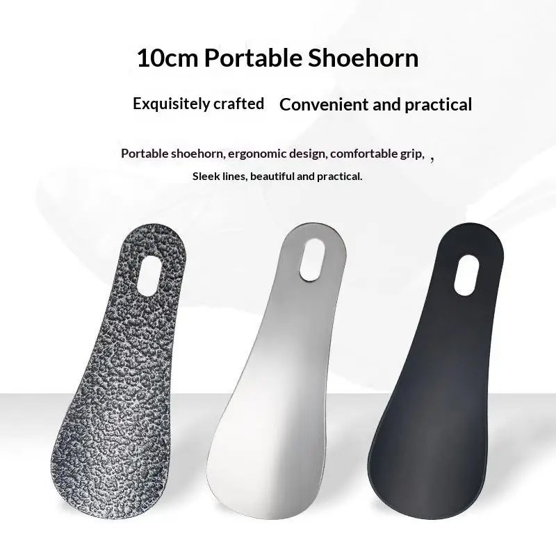 Stainless Steel Shoe Horn Portable Mini Shoe Helper No Bending Required for Travel Carry Pocket Storage Use