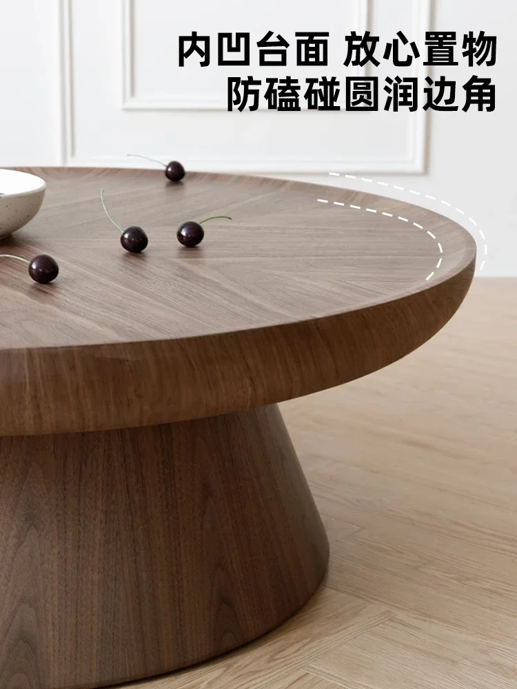 

Wabi Sand wind round combination coffee table medium and ancient style creative coffee table small apartment solid wood coffee