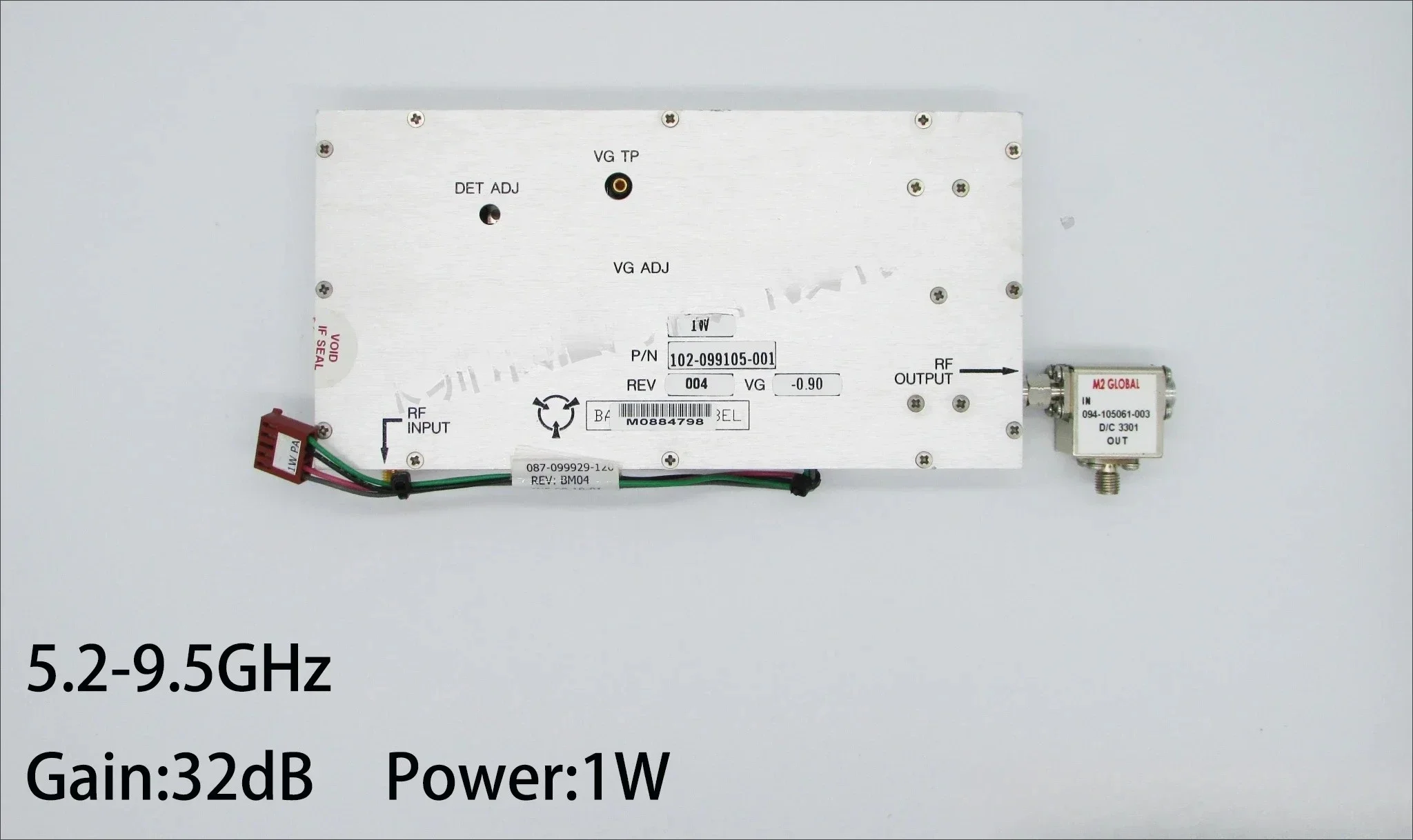 

102-099105-001 5.2-9 32dB 1W SMA Gain Control Amplifier