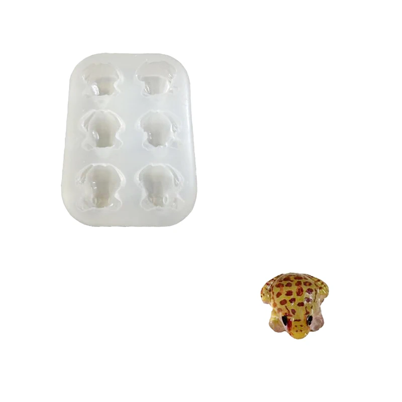 NEW Cute Little Frog Epoxy Mold Silicone 6-Piece Little Frog Handmade Toad Resin Liquid Mold