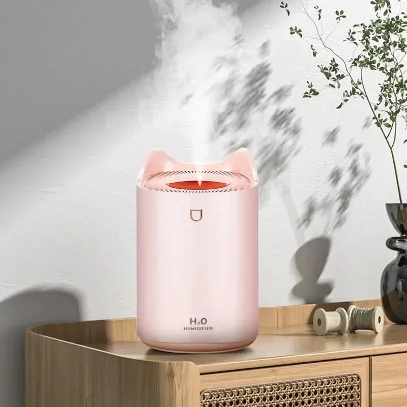 2L Light Humidifier Home Desktop Air Water Replenishment And Humidification Cat Ear Shaped Portable Ultrasonic Air Humidifier