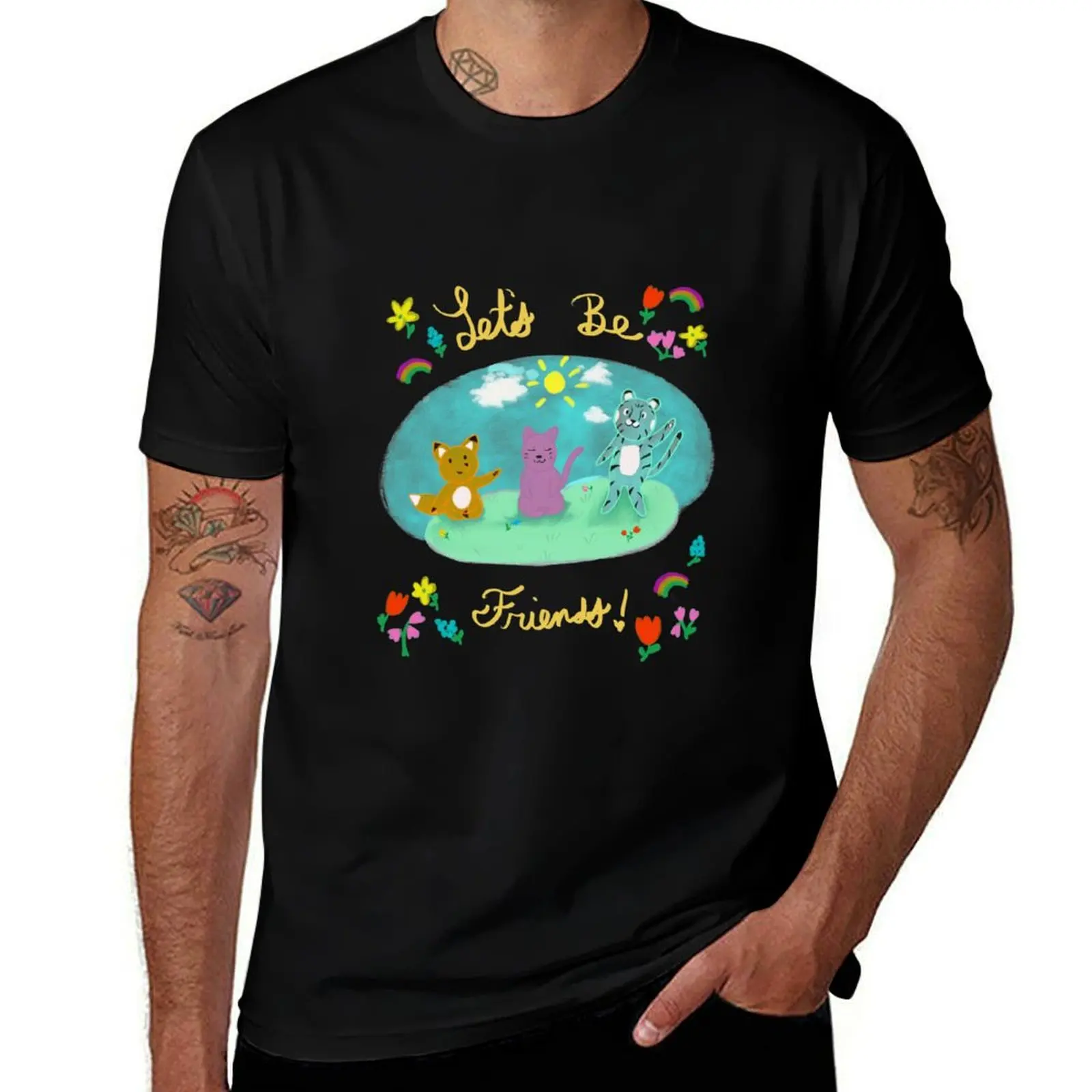 Let’s Be Friends! T-Shirt Functional Casual Short Sleeve Tee