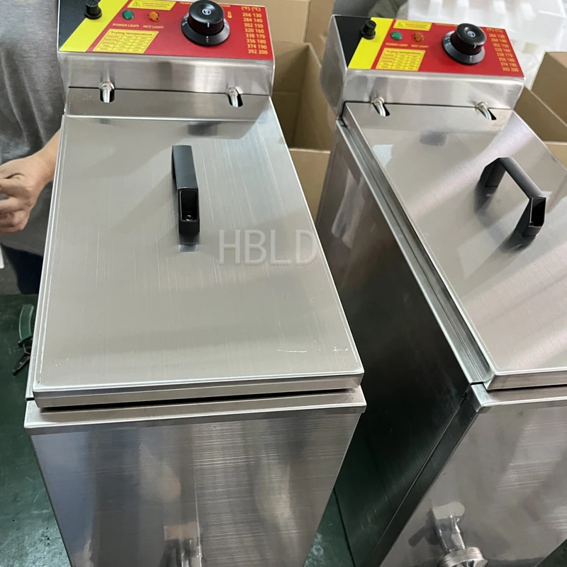 Commercial Electric High-Capacity Single Cylinder Brushed Cheese Hot Dog Stick Fryer
