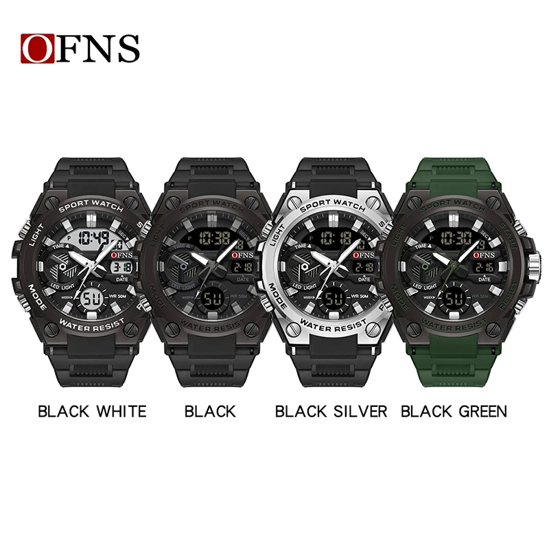 OFNS Top Brand Luxury G Style Men Analog Quartz Watch Military Sports Electronic Watches Waterproof LED Digital Wristwatch Mens