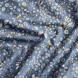 Weed Rain Blue Floral Plants 100% Cotton Poplin Original Digital Printing Fabrics Used for Sewing Designer Skirt Handmade DYl