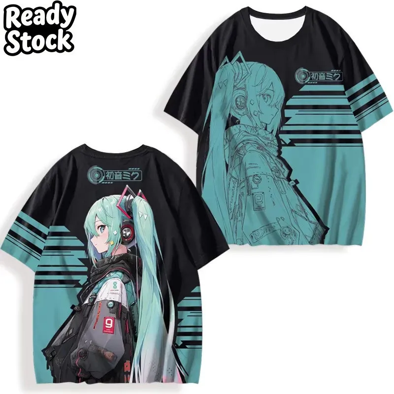 Sommer 2026: Bandais neues Anime Hatsune Miku 3D-gedrucktes Y2K Freizeit-T-Shirt – ideal für Alltag und Training