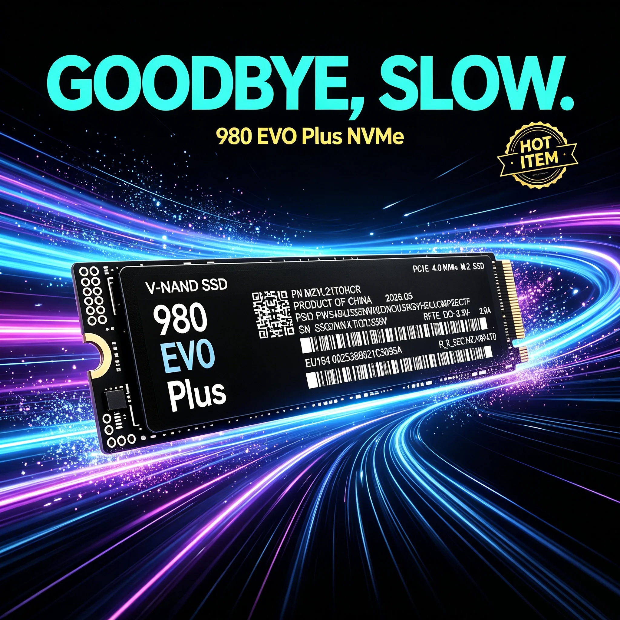 M2 2280 980 EVO Plus NVMe High Speed SSD Hard Disk 1TB 2TB 4TB Option High Read Write Speed Solid State Drive PS5 Gaming Mac TLC