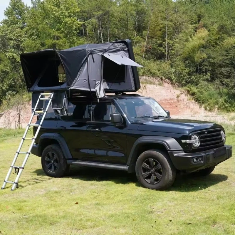 2026 Person Oxford Fabric ABS Hard Shell Rooftop Tent With Side Opening For 4Trucks-Four-Season Camping