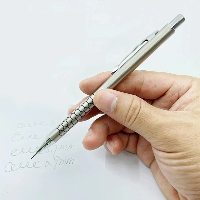 Automatischer Bleistift, Metall-Druckbleistift mit Radiergummietui, 2b Hb, Mine, Kunstskizze, Versorgung, Schreibwaren