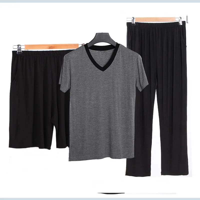 V-neck black 3-piece set