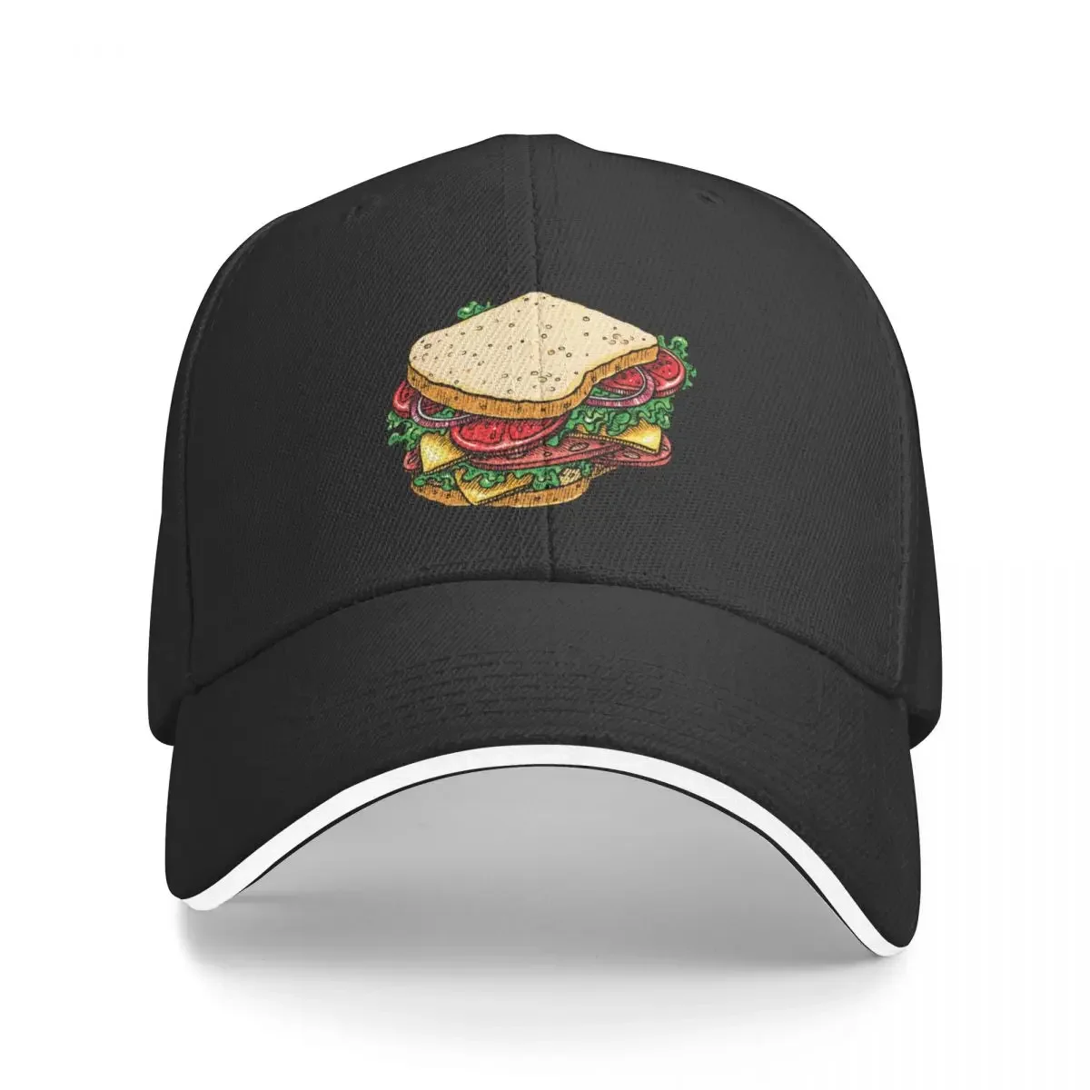 

Ham and Cheese Sandwich Baseball Cap Beach Ball Cap New In Hat Visor Caps For Women Men's