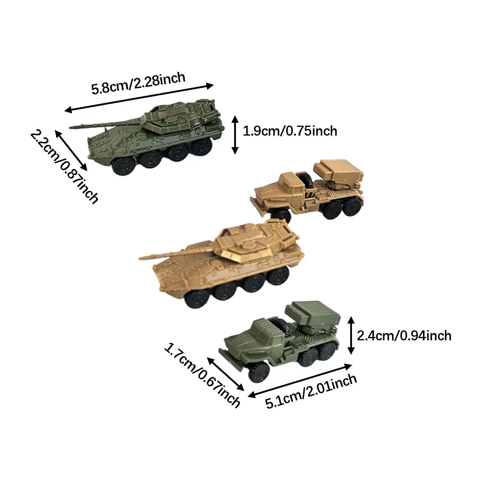 Tank Model Building Kit Plastic DIY Puzzle Toys Miniature Vehicle Craft for Kids Collectible Decoration Gift