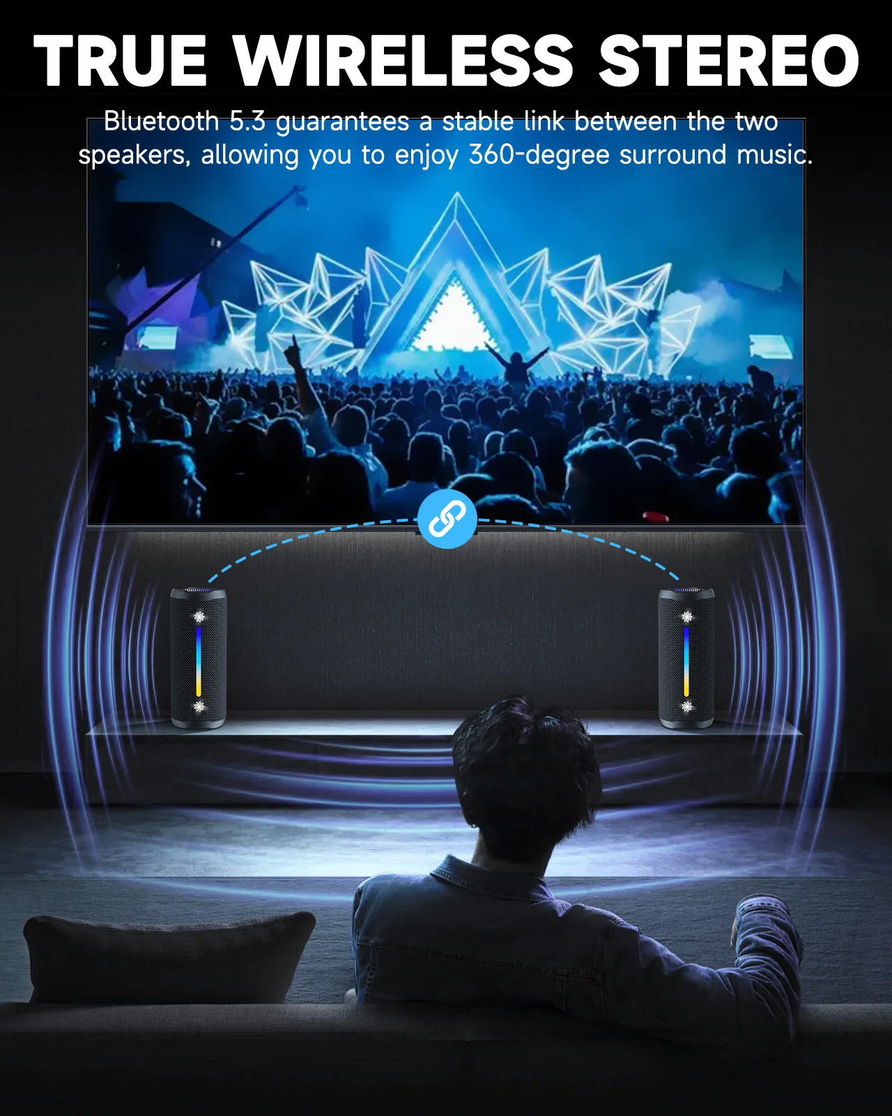 OHAYO X10MAX Bluetooth-luidspreker 35W - IPX7 waterdicht, krachtig stereogeluid, 24 uur speeltijd, TWS-koppeling, oogverblindende lichten, bas omhoog