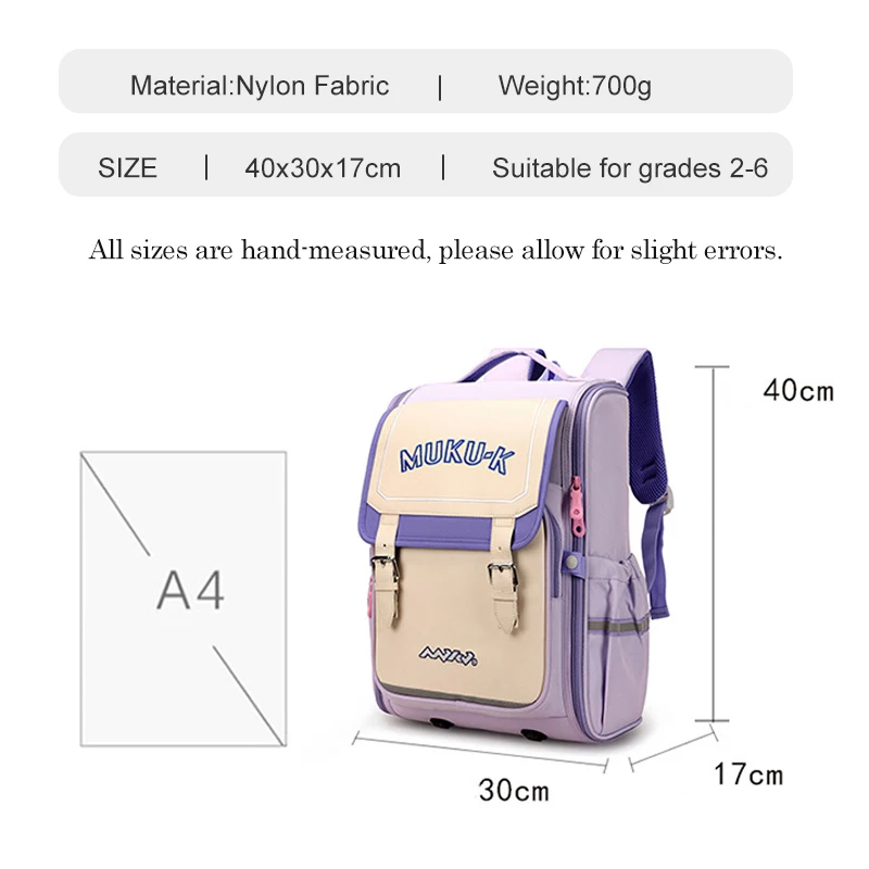 school bag Kids backpack water proof Preschool Ages 6-18 Spine protection Reduce the burden Large capacity