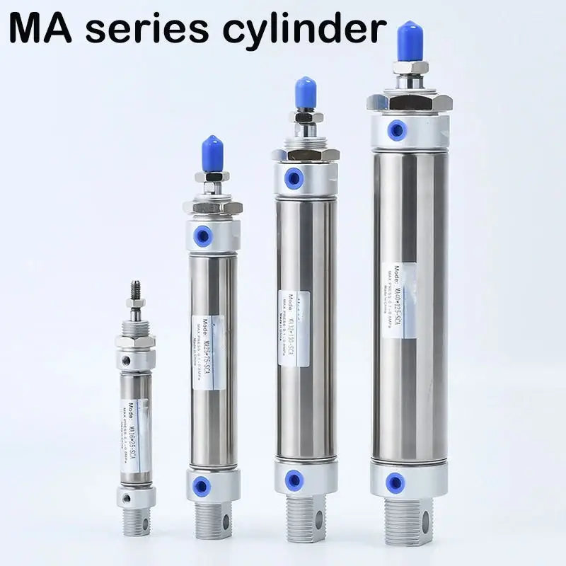 MA16/20/25/32/40 Series Stainless Steel Magnetic Ring 25-500mm Stroke Double Acting Small Mini Pneumatic Air Cylinder