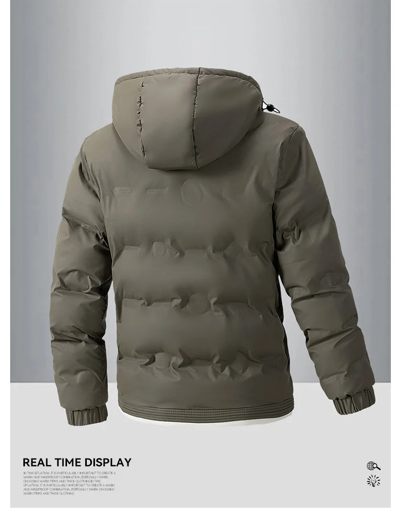 Winter Hooded Puffer Jacket Men's Loose Thick Warm Casual Outerwear