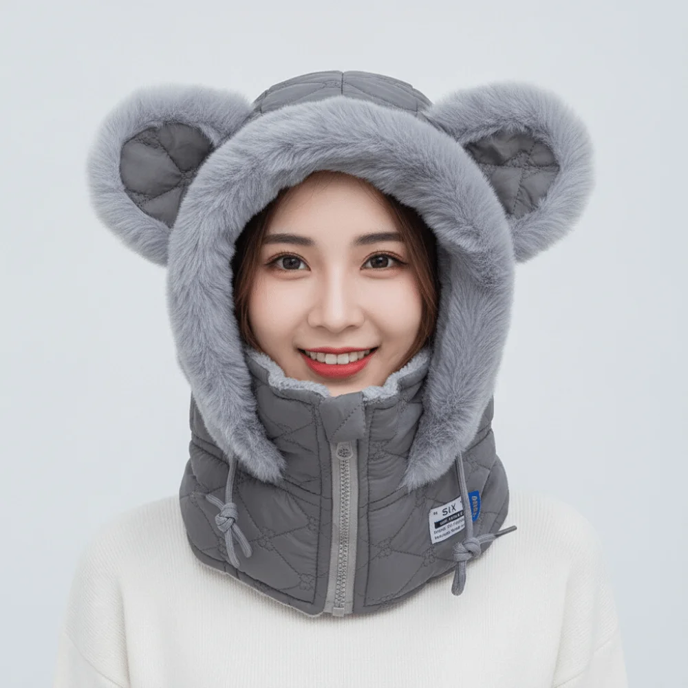 Neck Warmer Thick Hooded Scarf Hat Fleece Lined Full Coverage Unisex Balaclava Thermal Elastic Fit Winter Face Mask Riders