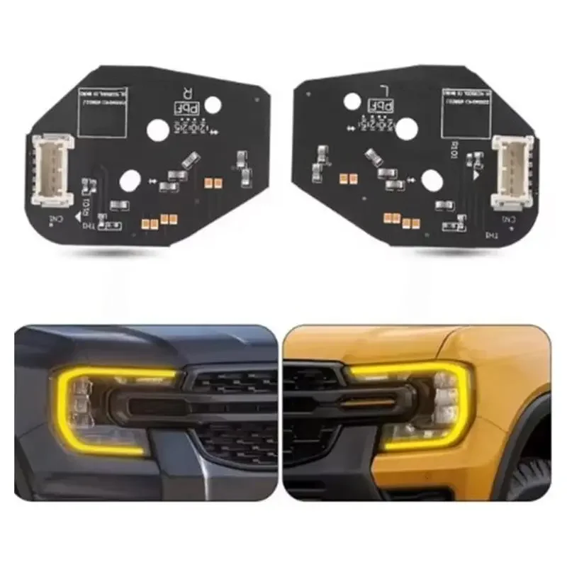 

Latest-For Ford Ranger T9 2023-2024 Yellow Amber DRL LED Boards XL/XLT LED Headlight Daytime Running Light Replacement Unit