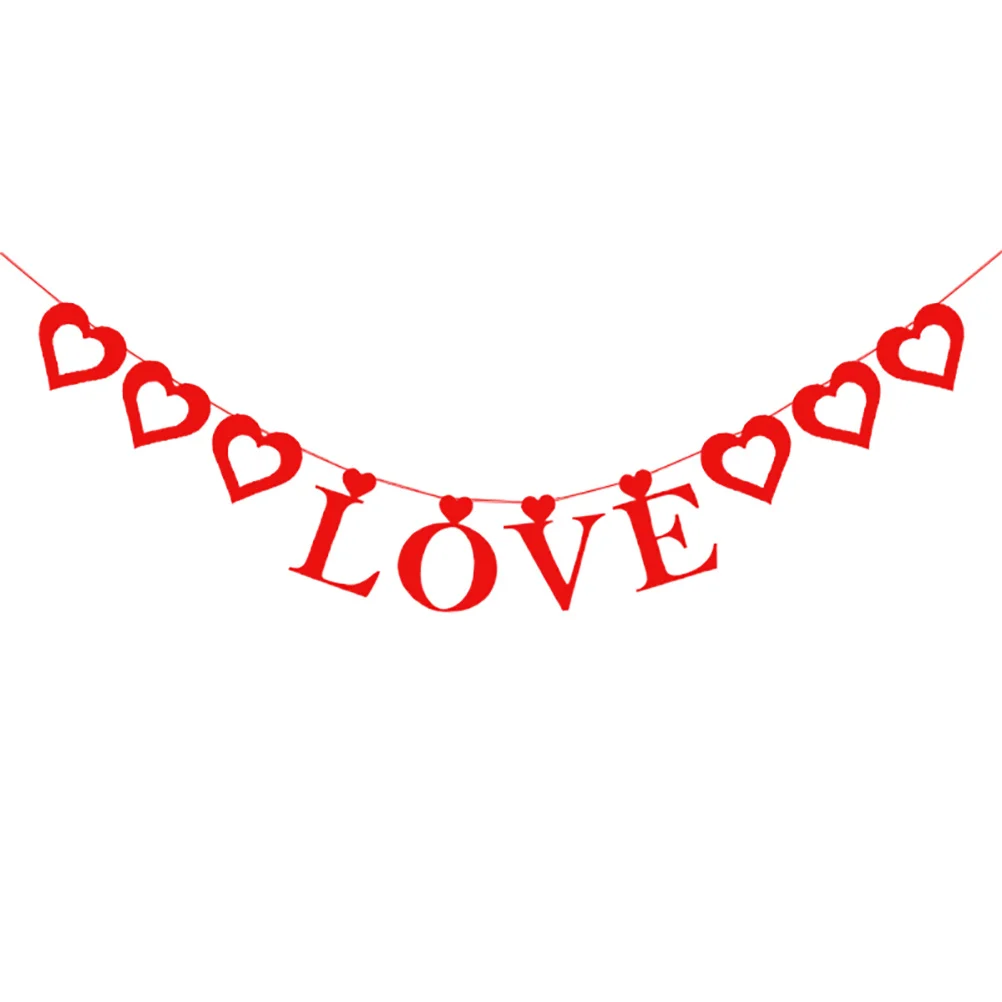 

1Pcs Wedding Decorative Felt Banner Bunting Wedding Supplies Hanging Garland for Photo Backdrop