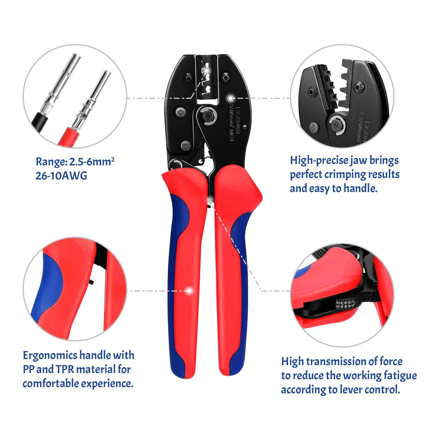 Imagem -03 - Solar Crimping Tool Conectores para Painel Solar pv Cabo Crimper Alicadores 25 Mm² Mm² Mm² Ly2546b