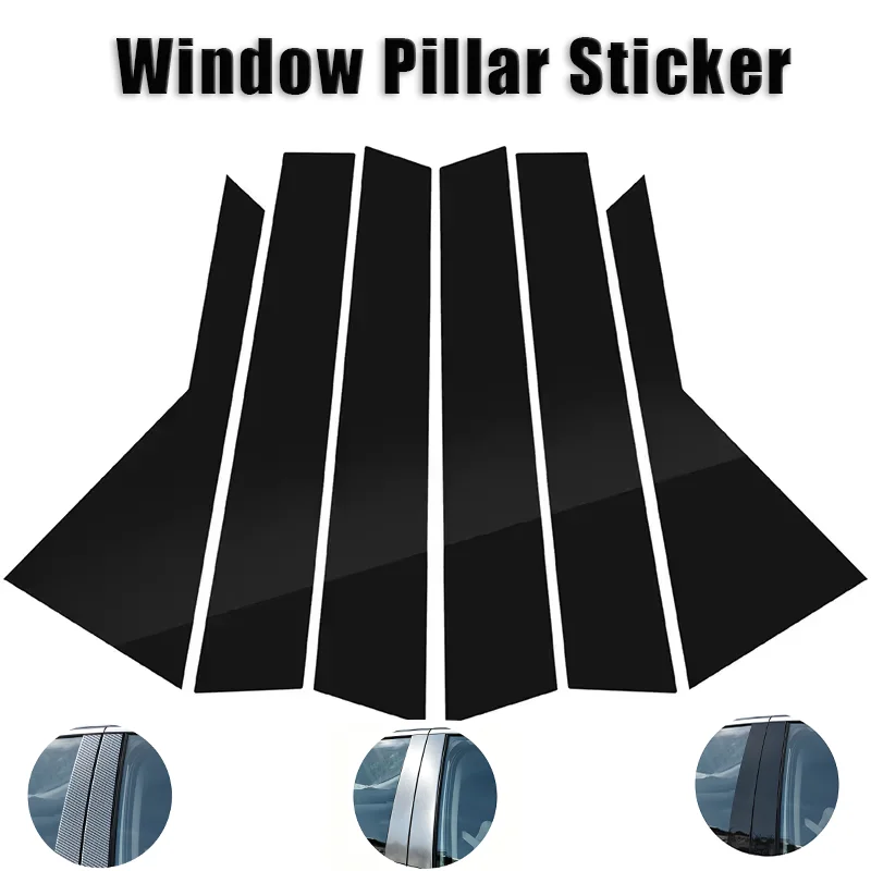 For Kia Carens Rondo 2013-2019 6pcs Window Trim Covers Center Film Column B C Pillar Posts Sticker Car Accessories