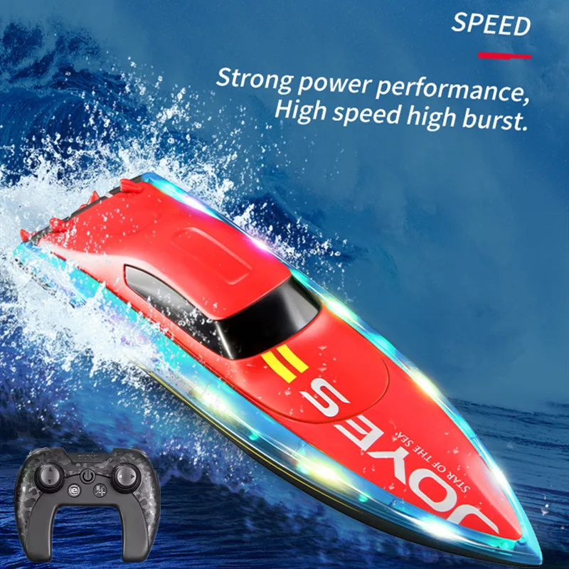 2.4G Remote Control Boat Double Spiral Pulp High-Speed Water Speedboat RC Racing Ship Child Model  Outdoor Pool Toys