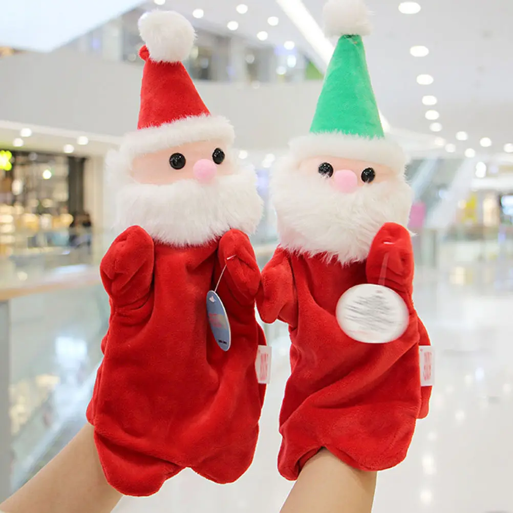 

2Pcs Christmas Finger Puppet Santa Claus Cartoon Set Mini Creative Finger Plaything Children Interaction Educational Holiday