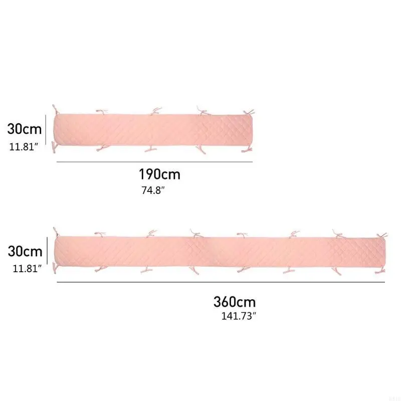 581F Baby Cot Bumper All Round Padded Crib Bumper Wrap Around for Protection Polyeste
