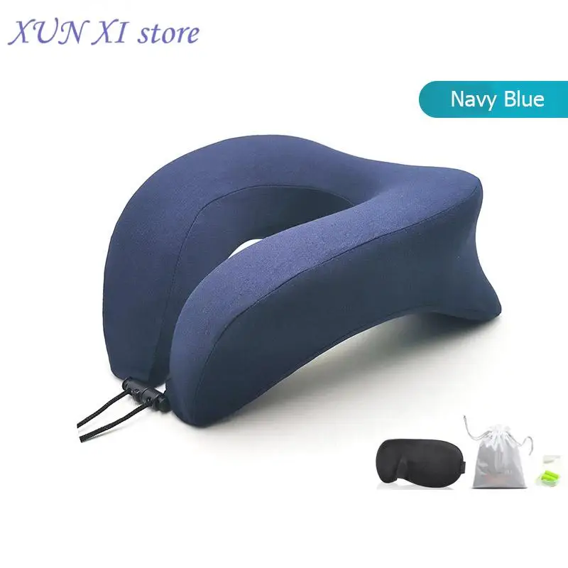 

New Memory Foam U-Shape Travel Pillow for Airplane Office Nap Cervical Pillows Flight Sleeping Head Neck Pillow with