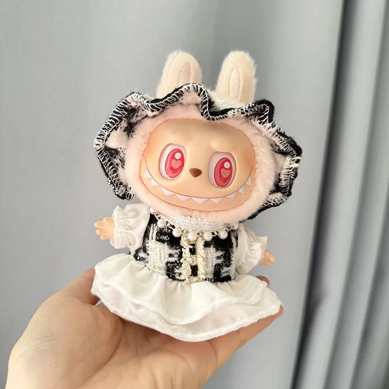 17cm Labubu I II Idol Dolls Clothes Kawaii Cute Skirt Dress Accessories Korea Kpop Exo Clothing Plush Doll'S Clothes