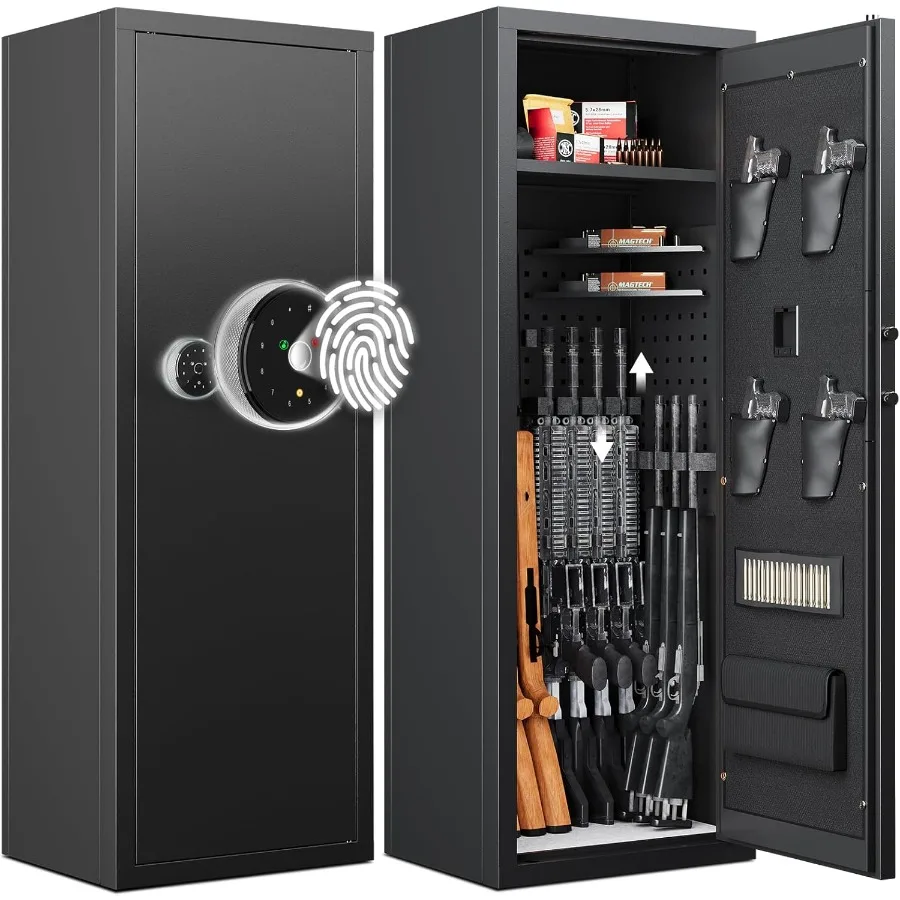 

12-15 Gun Safe Biometric Gun Safes Rifle safe Gun Safe for Rifles and Pistols Gun Cabinet for Home Hunting with Gun Racks and R