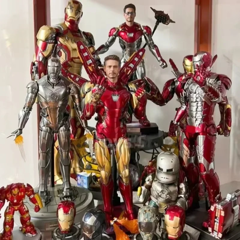 New Spot Genuine Comicave 1/12 Iron Man Marvel Anime Figure Armor Mk46 Joint Action Model Dolls Lighted Collection 75% Alloy Toy