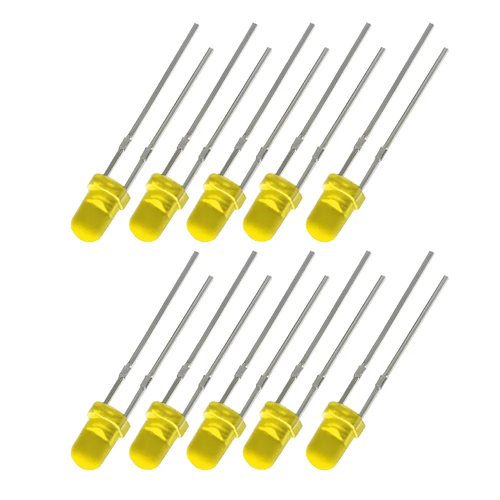 50/100 PCS 3mm Super Bright LED Diode 3V Multicolor Lamps White/Red/Yellow/Green/Blue Light Emitting Diodes Electronic Component